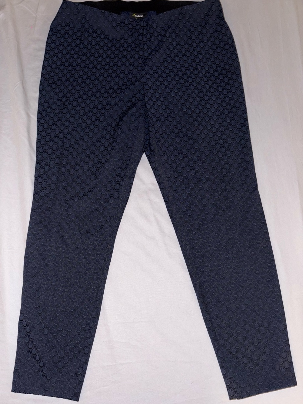 Alfani Navy Cropped Textured Ankle Pants